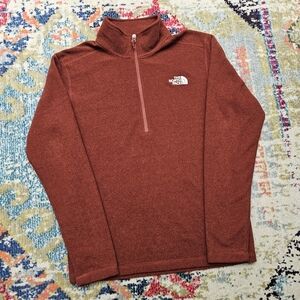 The North Face Pullover Long Sleeve Mock Neck Sweatshirt Orange Mens Medium TNF